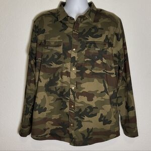 Roark Camo Snap Button Flannel Shirt size Large